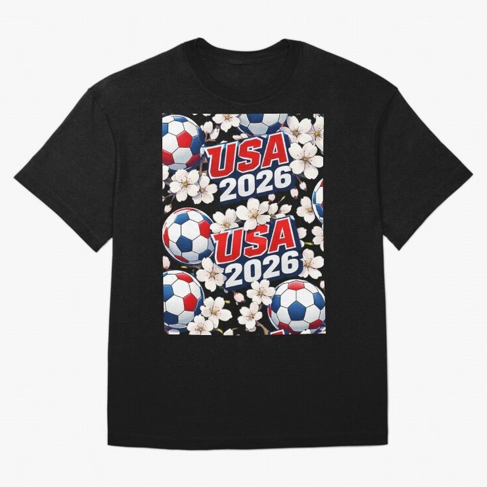USA 2026 Soccer World Cup Pattern - Artistic Picasso Style Football Classic T-Shirt Remember Iconic Moments from Global Football Passion for FIFA World Cup 2026 USA Canada Mexico, Filled with Haaland and Mbappe, Brazil, Tournament Hype, Historic