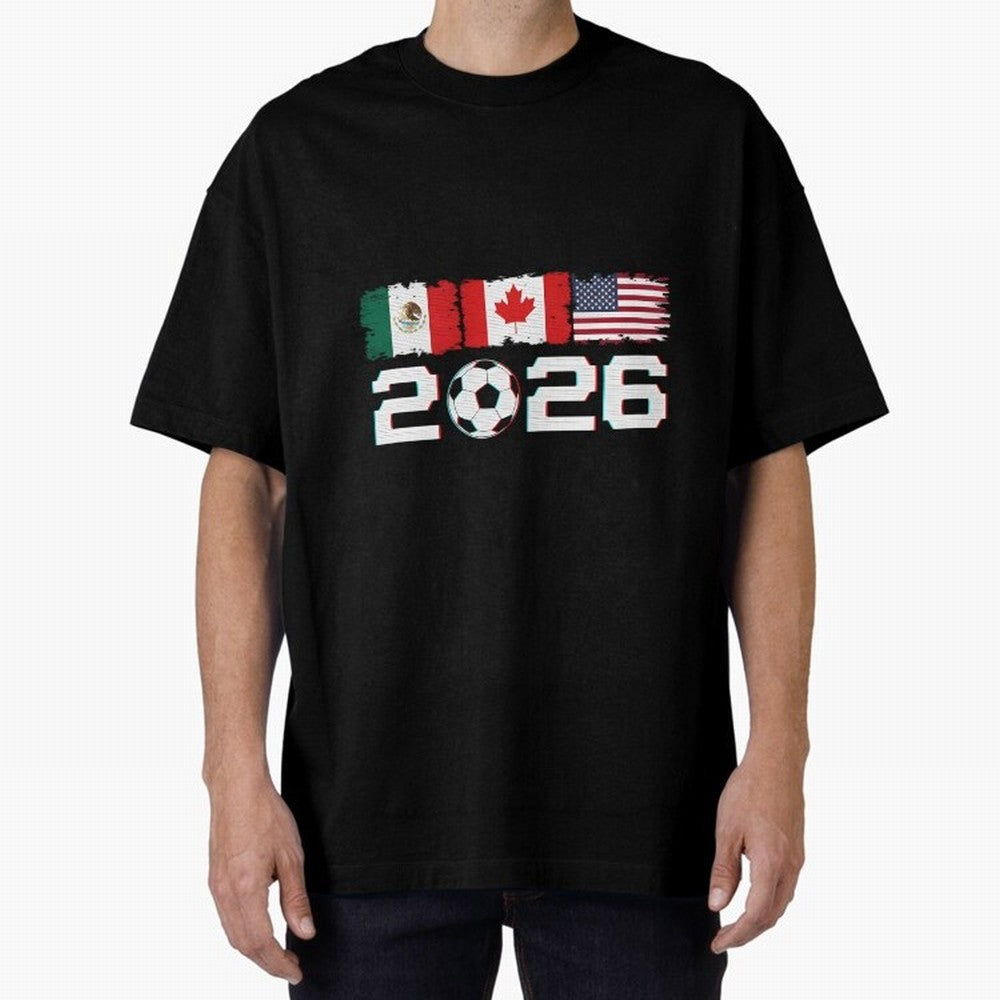 Glitched United 2026 Cup North America Emblem Part Classic T-Shirt Capture the FIFA World Cup 2026 Group Stage Journey through Haaland and Mbappe Highlights, Argentina and Brazil Pride, Worldwide Fan Energy, Dramatic Goals, Stadium Lights and