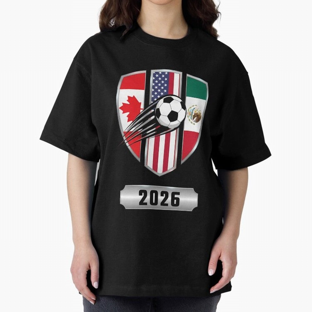 North United America Shield 2026 Cup Classic T-Shirt Follow FIFA World Cup 2026 Spirit, Highlighting Germany, Neymar, Haaland and Cristiano Ronaldo, Goal Celebration Energy, Supporter Heritage, Football Icons and Worldwide Tournament Joy; Made for