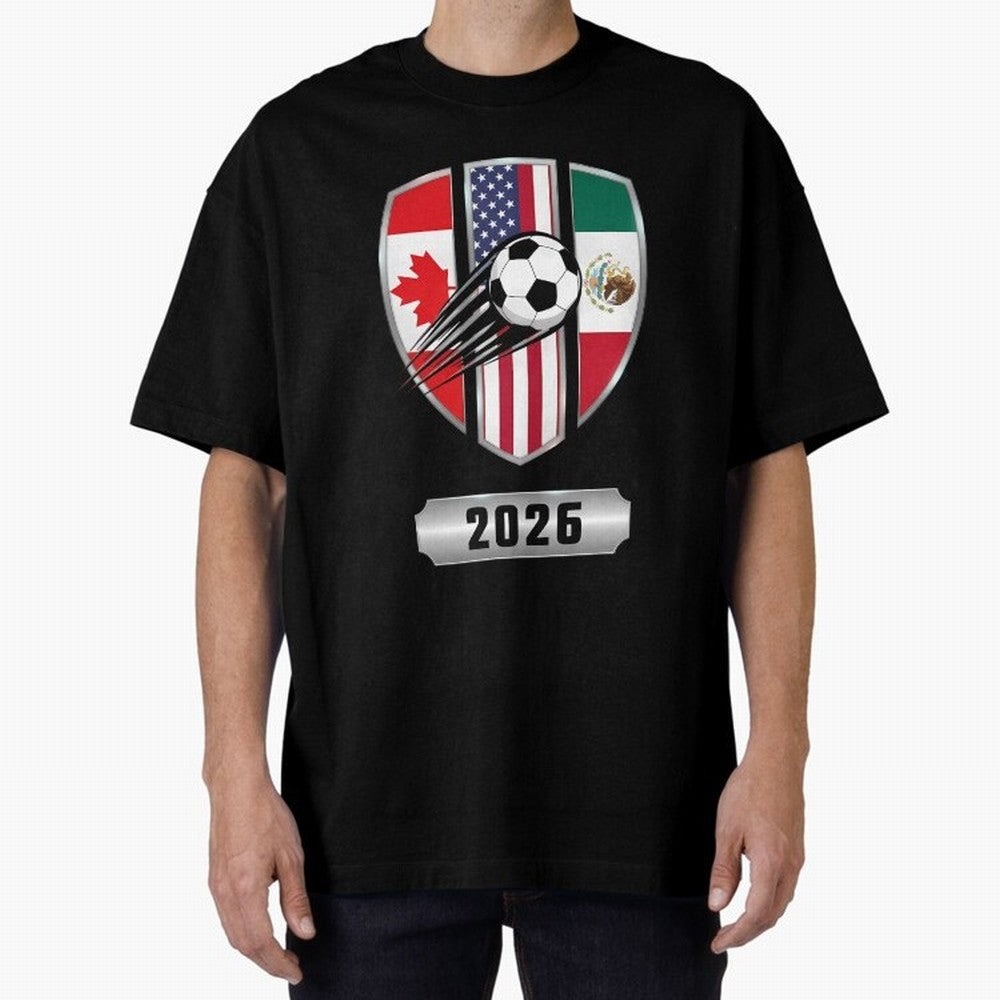 North United America Shield 2026 Cup Classic T-Shirt Follow FIFA World Cup 2026 Spirit, Highlighting Germany, Neymar, Haaland and Cristiano Ronaldo, Goal Celebration Energy, Supporter Heritage, Football Icons and Worldwide Tournament Joy; Made for
