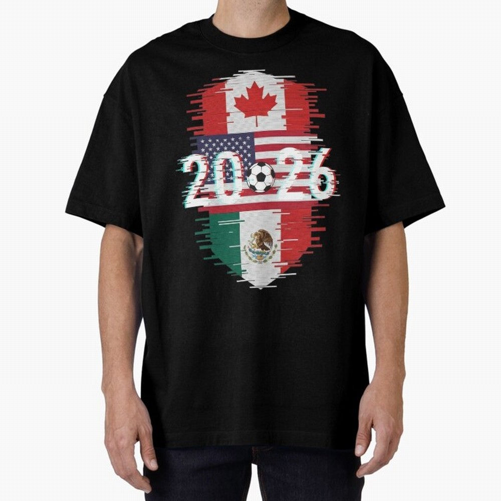 Glitched United 2026 - North America Emblem Classic T-Shirt Celebrate Supporters United by the FIFA World Cup 2026 Group Stage Journey through Haaland and Mbappe Highlights, Spain Pride, Soccer Culture, Superstar Moments, National Team Dreams and