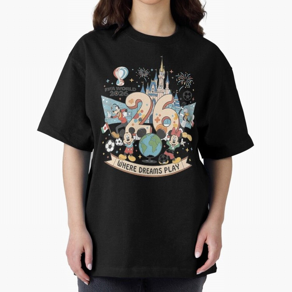 Dreamland Football 26 Shirt | Cute Cartoon Global Celebration Tee Classic T-Shirt Keep the Match Day Mood of Match Day Hype around FIFA World Cup 2026 Group Stage, Mbappe, Portugal, Championship Spirit, Famous Goals, Roaring Crowds and