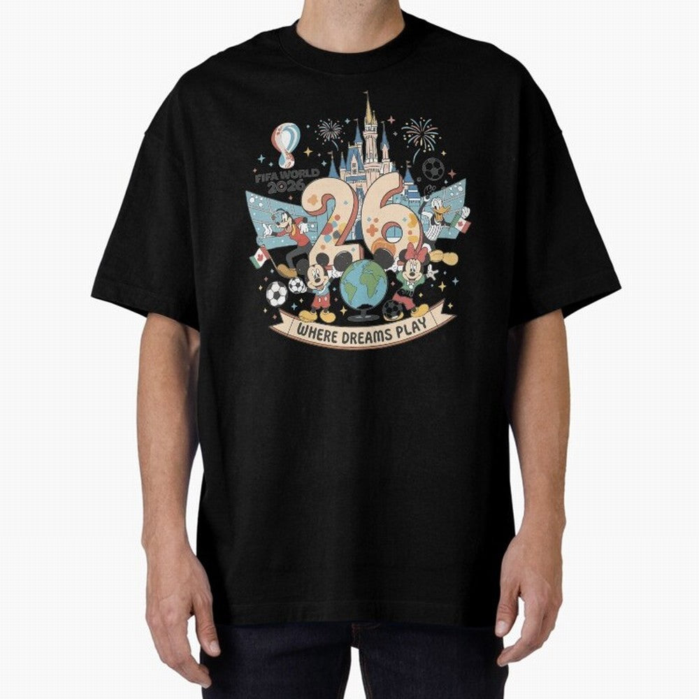 Dreamland Football 26 Shirt | Cute Cartoon Global Celebration Tee Classic T-Shirt Keep the Match Day Mood of Match Day Hype around FIFA World Cup 2026 Group Stage, Mbappe, Portugal, Championship Spirit, Famous Goals, Roaring Crowds and