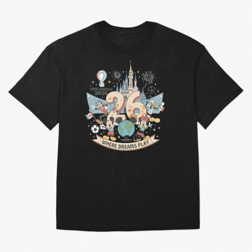 Dreamland Football 26 Shirt | Cute Cartoon Global Celebration Tee Classic T-Shirt Keep the Match Day Mood of Match Day Hype around FIFA World Cup 2026 Group Stage, Mbappe, Portugal, Championship Spirit, Famous Goals, Roaring Crowds and