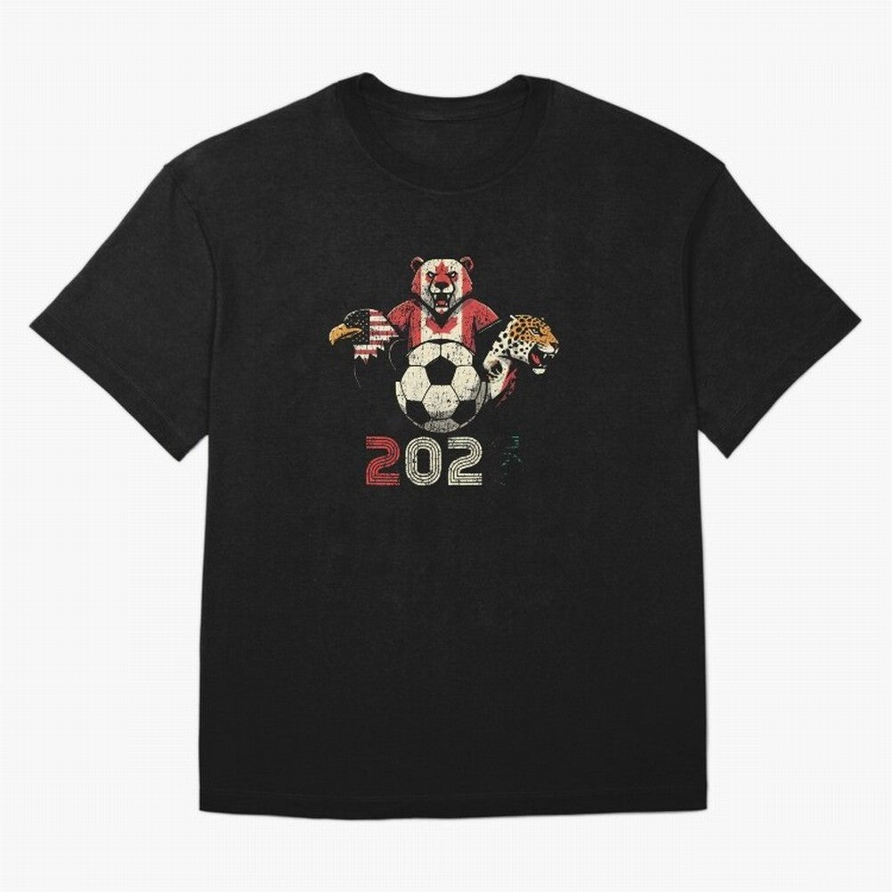 United 2026 Soccer Mascots North America Tournament T-Shirt_83157189 Classic T-Shirt Bring Champion Energy into Global Football Passion for FIFA World Cup 2026 Group Stage, Driven by Cristiano Ronaldo, Spain, Classic Soccer Heritage, Championship