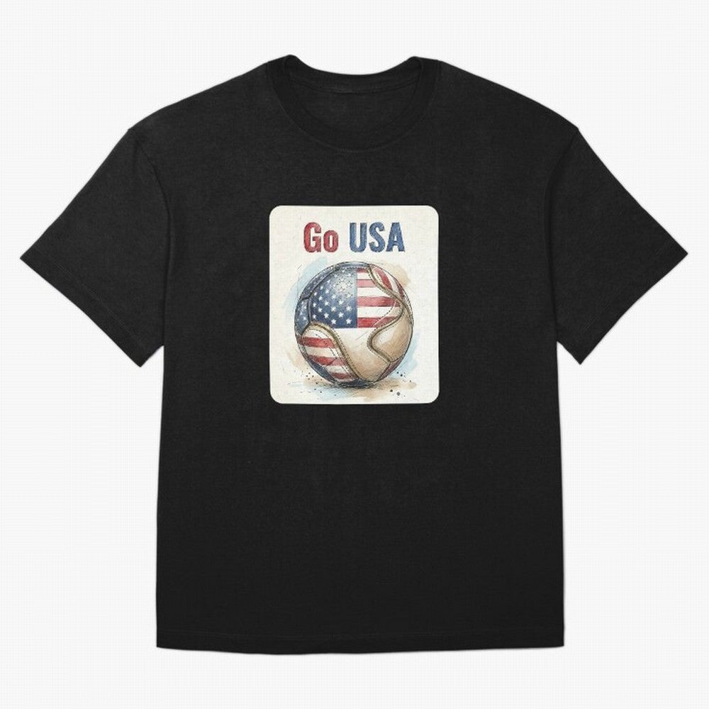 Go USA Soccer Ball Flag | American Football Fan Graphic Tee Classic T-Shirt Create FIFA World Cup 2026 Centered on Messi, CR7 and Mbappe, Portugal Energy, Football Festival Excitement, Trophy Ambitions, Country Rivalries and Star Player Buzz;