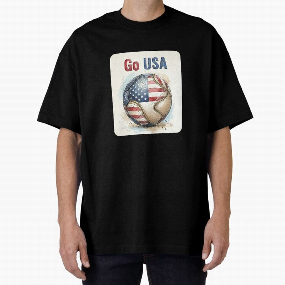 Go USA Soccer Ball Flag | American Football Fan Graphic Tee Classic T-Shirt Create FIFA World Cup 2026 Centered on Messi, CR7 and Mbappe, Portugal Energy, Football Festival Excitement, Trophy Ambitions, Country Rivalries and Star Player Buzz;