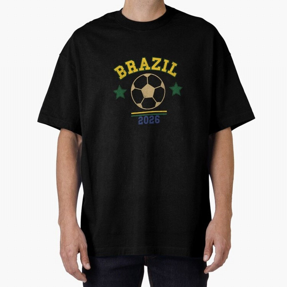 Brazil 2026 ¡ª Vintage Soccer Tee Classic T-Shirt Show Championship Spirit for FIFA World Cup 2026 USA Canada Mexico Centered on Messi and Cristiano Ronaldo, Netherlands Energy, Global Supporter Spirit, Legendary Goals, National Colors and