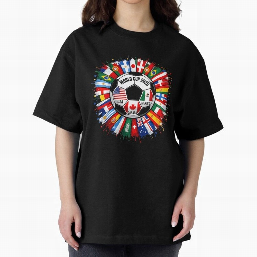 World Cup 2026 Shirt Soccer Tournament Fan Design International Flags Football Graphic Tee Sports Lover Gift Classic T-Shirt Capture FIFA World Cup 2026 Spirit, Filled with Germany, Haaland and Mbappe, Supporter Pride, Iconic Celebrations,