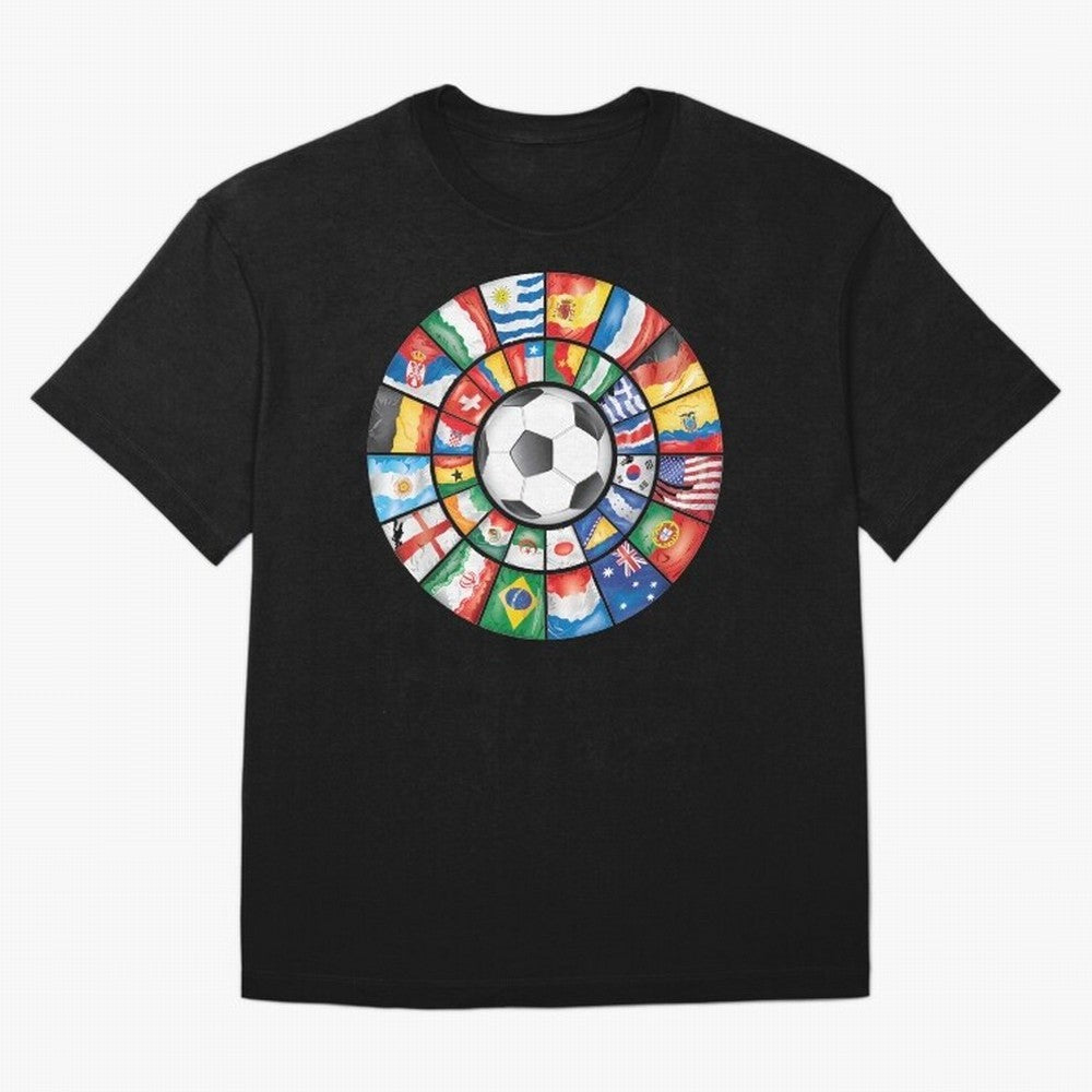 International Football Classic T-Shirt Live the Energy of the FIFA World Cup 2026 USA Canada Mexico Journey through Messi and Cristiano Ronaldo Highlights, Spain and Netherlands Pride, Vintage Soccer Flavor, Modern Football Stars, National Flags