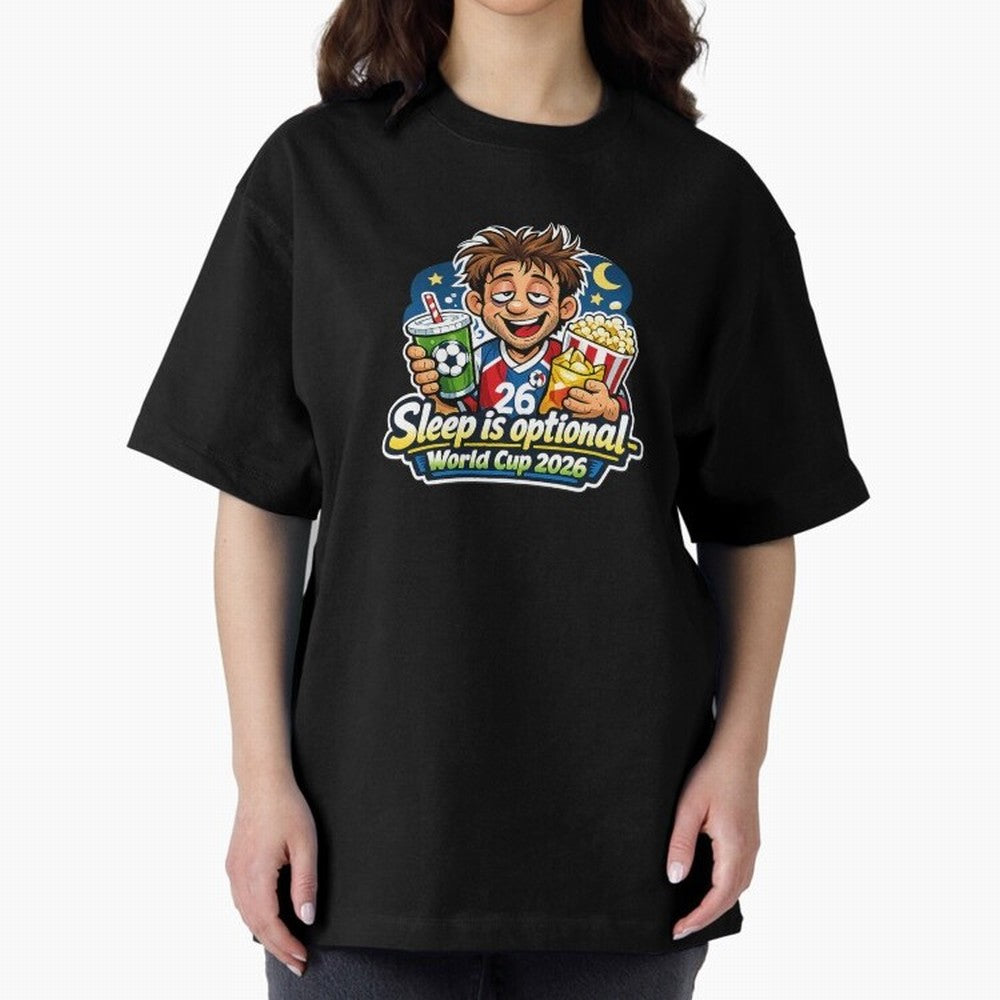 Sleep Is Optional ¨C World Cup 2026 Funny Soccer Fan Night Design Classic T-Shirt Keep the Match Day Mood of FIFA World Cup 2026 Group Stage Spirit, Capturing Germany, Cristiano Ronaldo, Global Supporter Spirit, Legendary Goals, National Colors and