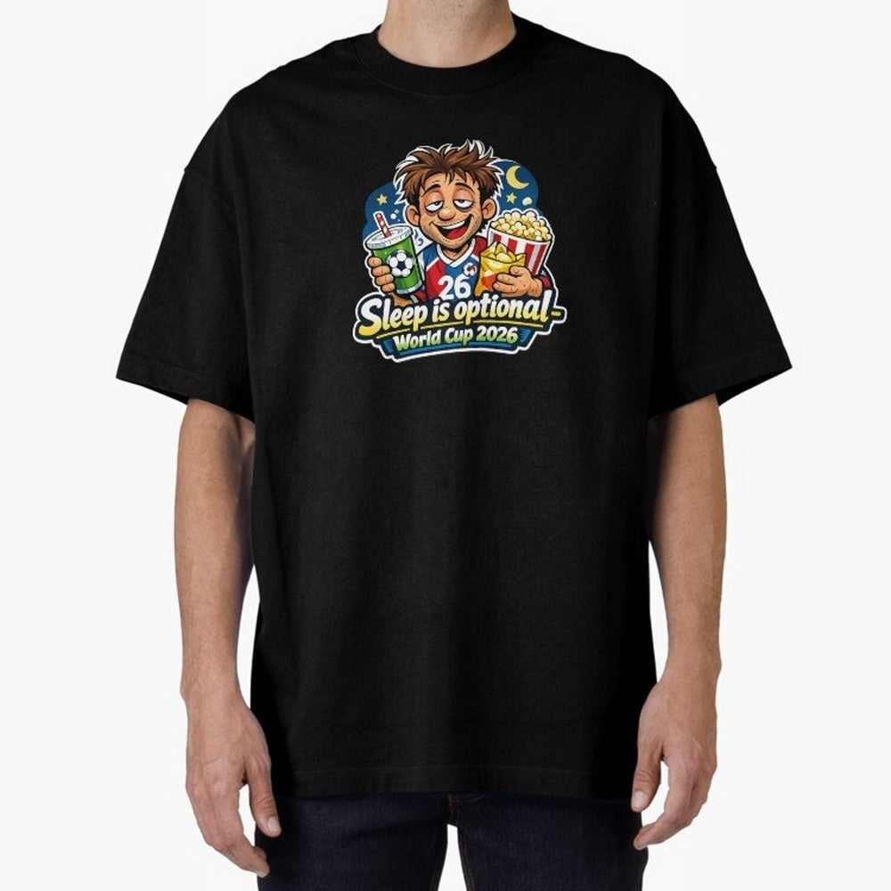 Sleep Is Optional ¨C World Cup 2026 Funny Soccer Fan Night Design Classic T-Shirt Keep the Match Day Mood of FIFA World Cup 2026 Group Stage Spirit, Capturing Germany, Cristiano Ronaldo, Global Supporter Spirit, Legendary Goals, National Colors and