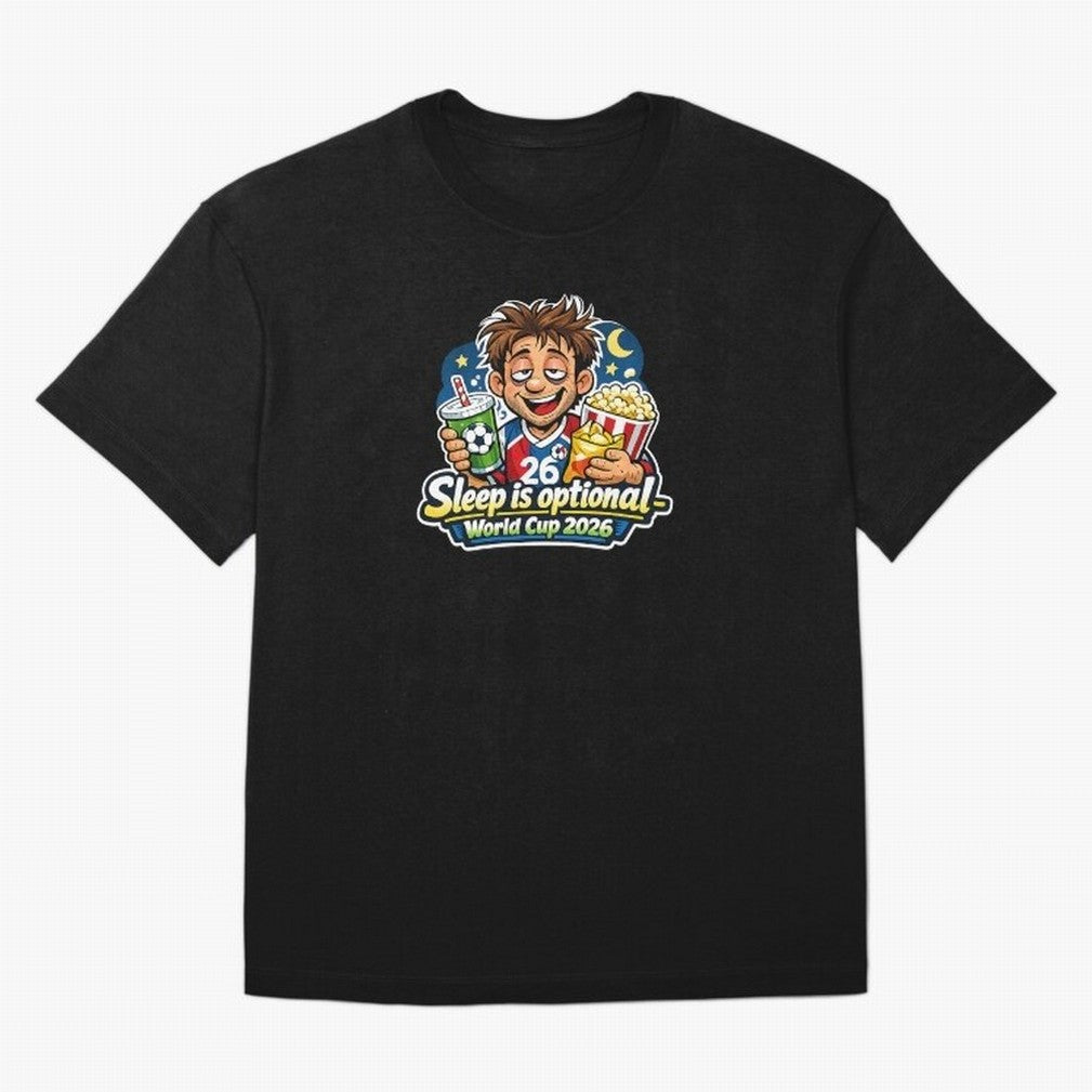 Sleep Is Optional ¨C World Cup 2026 Funny Soccer Fan Night Design Classic T-Shirt Keep the Match Day Mood of FIFA World Cup 2026 Group Stage Spirit, Capturing Germany, Cristiano Ronaldo, Global Supporter Spirit, Legendary Goals, National Colors and