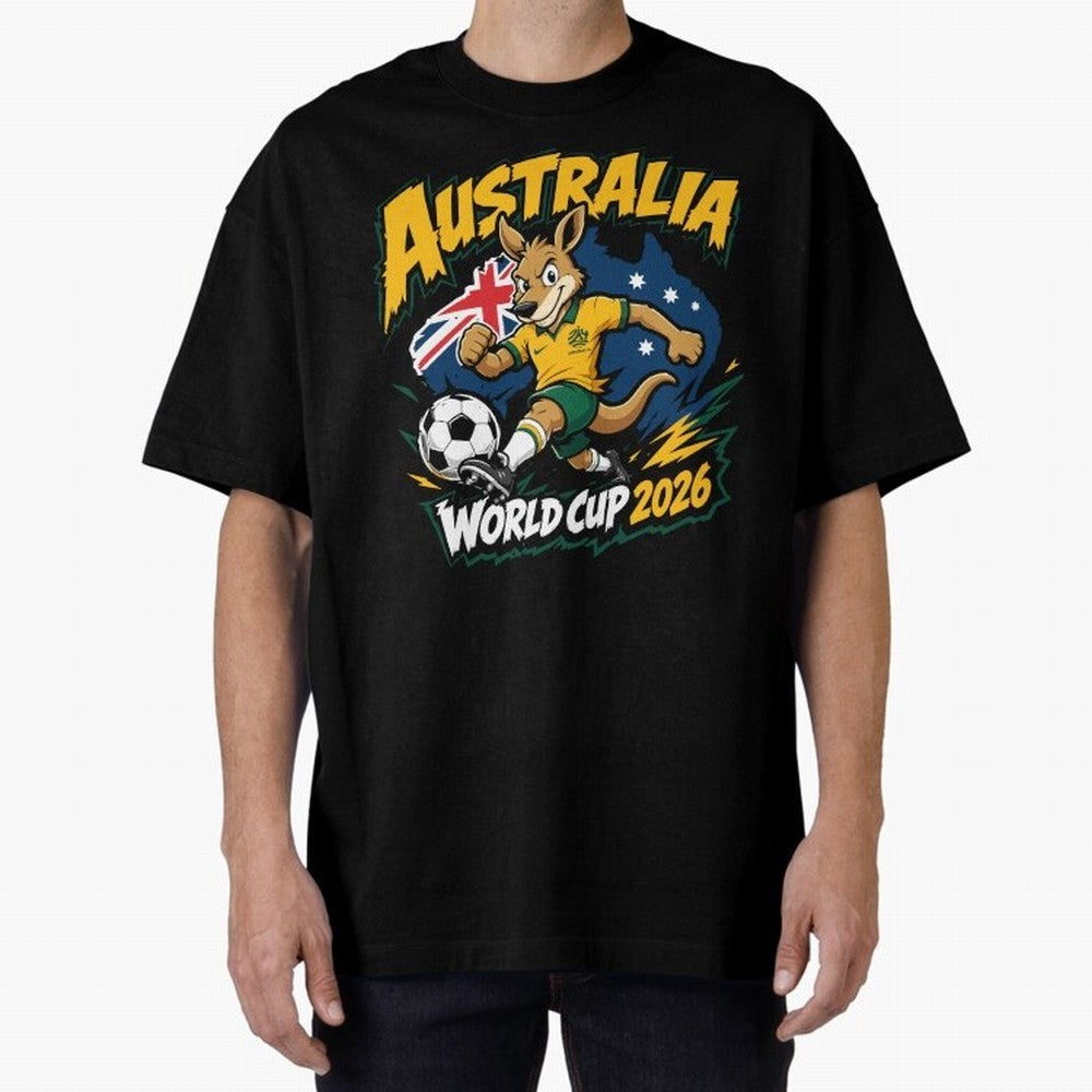 Australia World Cup 2026 Soccer Kangaroo Fan Design Classic T-Shirt Represent Global Football Passion for FIFA World Cup 2026 Group Stage, Highlighting Haaland and Mbappe, England, France and Netherlands, Game Day Rituals, Football Legends, Country
