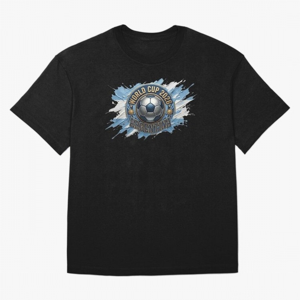 World Cup 2026 Argentina Soccer Ball Paint Splash Classic T-Shirt Show Fan Pride Across FIFA World Cup 2026 Group Stage for Fans of Cristiano Ronaldo, Haaland and CR7 and Germany, Bringing Stadium Chants, National Pride, Trophy Dreams and