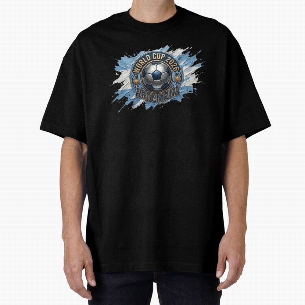 World Cup 2026 Argentina Soccer Ball Paint Splash Classic T-Shirt Show Fan Pride Across FIFA World Cup 2026 Group Stage for Fans of Cristiano Ronaldo, Haaland and CR7 and Germany, Bringing Stadium Chants, National Pride, Trophy Dreams and