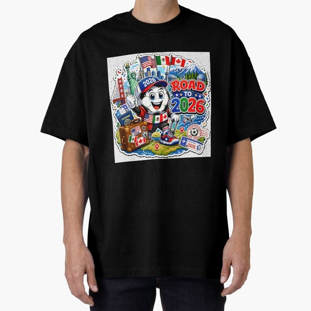 Road to 2026 Football Travel Classic T-Shirt Show Match Day Excitement for FIFA World Cup 2026 for Fans of Mbappe and Neymar and Spain, Bringing Soccer Culture, Superstar Moments, National Team Dreams and Competitive Fire; Great for Supporters Who