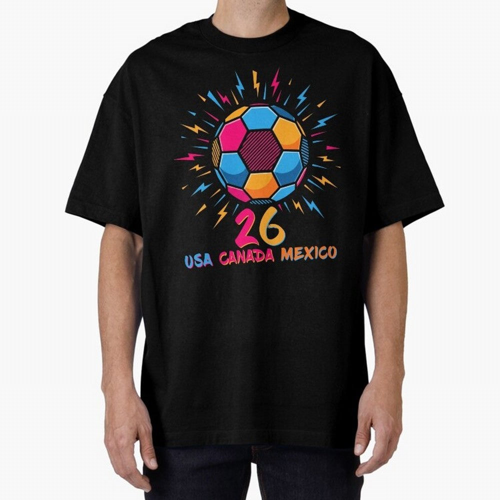 2026 Colorful Soccer Ball USA Canada Mexico 26 Classic T-Shirt Bring Match Day Fire to the FIFA World Cup 2026 Journey through Cristiano Ronaldo, Haaland and CR7 Highlights, Portugal Pride, Stadium Chants, National Pride, Trophy Dreams and