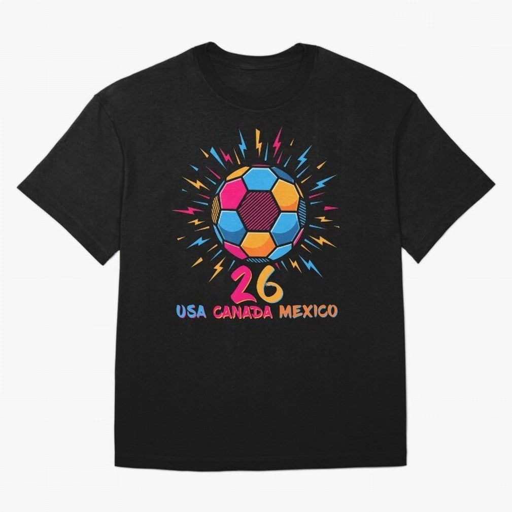 2026 Colorful Soccer Ball USA Canada Mexico 26 Classic T-Shirt Bring Match Day Fire to the FIFA World Cup 2026 Journey through Cristiano Ronaldo, Haaland and CR7 Highlights, Portugal Pride, Stadium Chants, National Pride, Trophy Dreams and