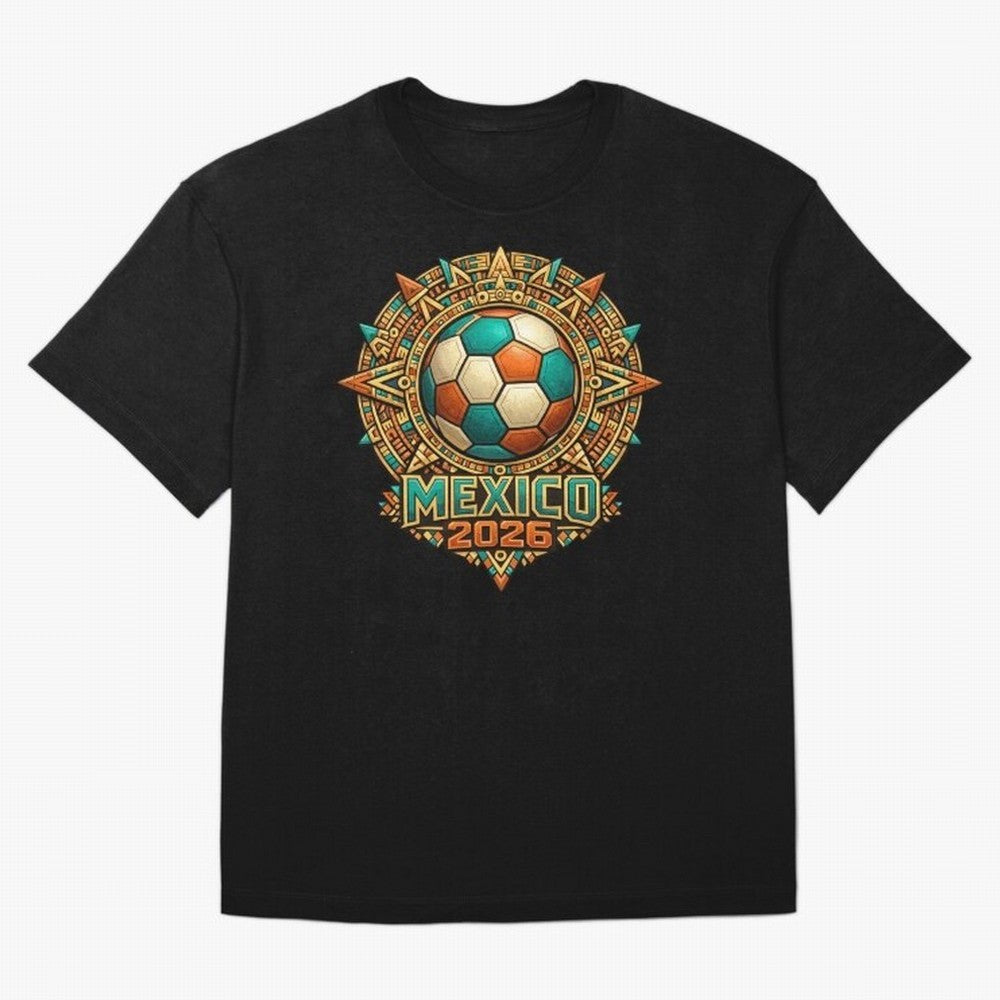 Mexico 2026 World Cup T-Shirt - Aztec Soccer Design - Mexican Heritage Football Tee Classic T-Shirt Make Your Look Match FIFA World Cup 2026 Group Stage Spirit, Inspired by Argentina, Haaland, Vintage Soccer Flavor, Modern Football Stars, National