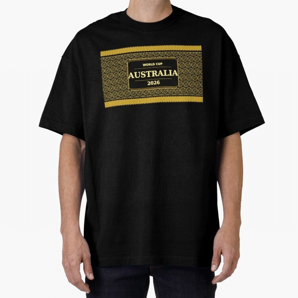Australia Football Fan 2026 Black Gold Luxury Wrap ¡ª Socceroos Soccer Fan Classic T-Shirt Represent the Passion of Match Day Hype around FIFA World Cup 2026 Group Stage, Messi and Cristiano Ronaldo, France and Portugal, Vintage Soccer Flavor,