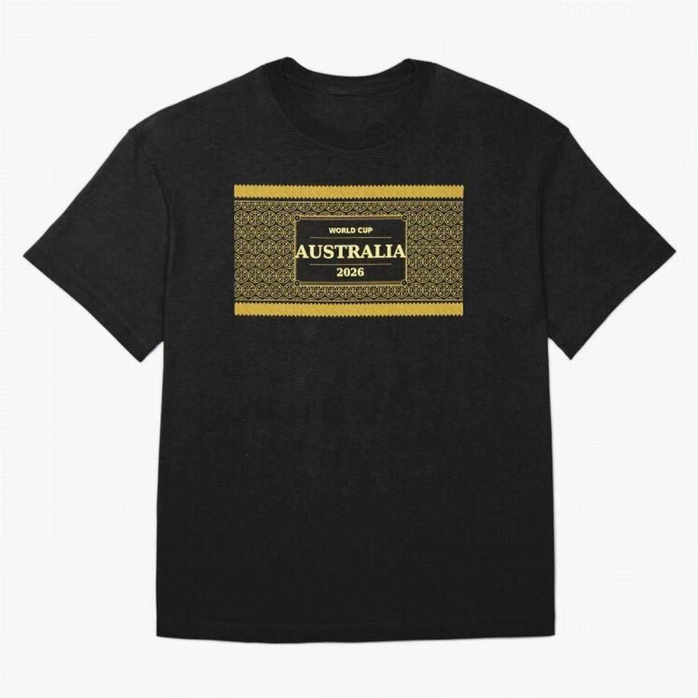 Australia Football Fan 2026 Black Gold Luxury Wrap ¡ª Socceroos Soccer Fan Classic T-Shirt Represent the Passion of Match Day Hype around FIFA World Cup 2026 Group Stage, Messi and Cristiano Ronaldo, France and Portugal, Vintage Soccer Flavor,