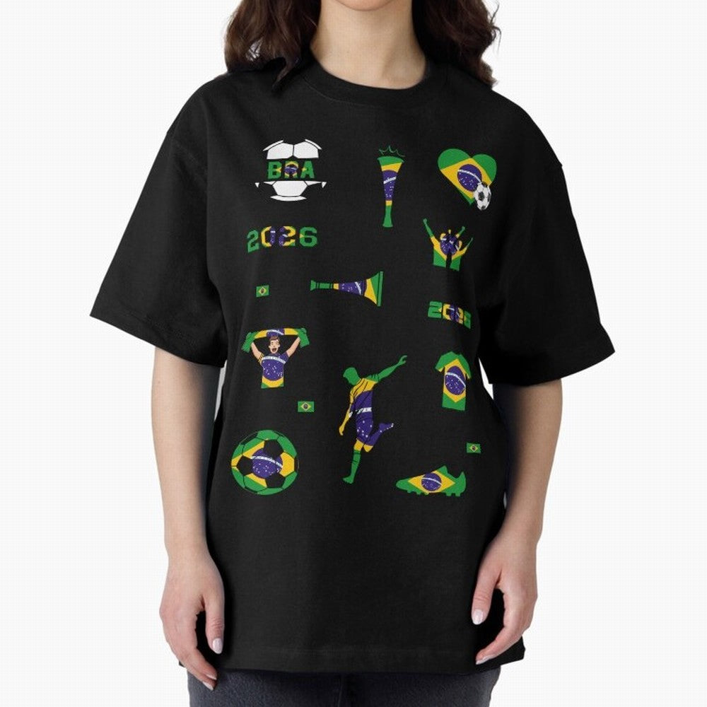 Brazil 2026 Soccer Collection Classic T-Shirt Feel Match Day Hype around FIFA World Cup 2026 USA Canada Mexico, Neymar, Portugal, Spain and Germany, Global Supporter Spirit, Legendary Goals, National Colors and Tournament Celebration; Ideal for