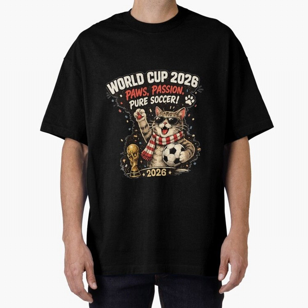 World Cup 2026 Funny Cat Soccer Retro Shirt Classic T-Shirt Carry the Dream of FIFA World Cup 2026 USA Canada Mexico for Fans of Messi, CR7 and Mbappe and Spain and Netherlands, Bringing Soccer Culture, Superstar Moments, National Team Dreams and