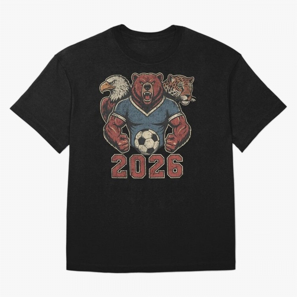 World Cup 2026 Host Mascots | USA Canada Mexico Soccer Classic T-Shirt Join Global Football Passion for FIFA World Cup 2026 USA Canada Mexico, Driven by Mbappe, Argentina, France and Brazil, Game Day Rituals, Football Legends, Country Pride and the