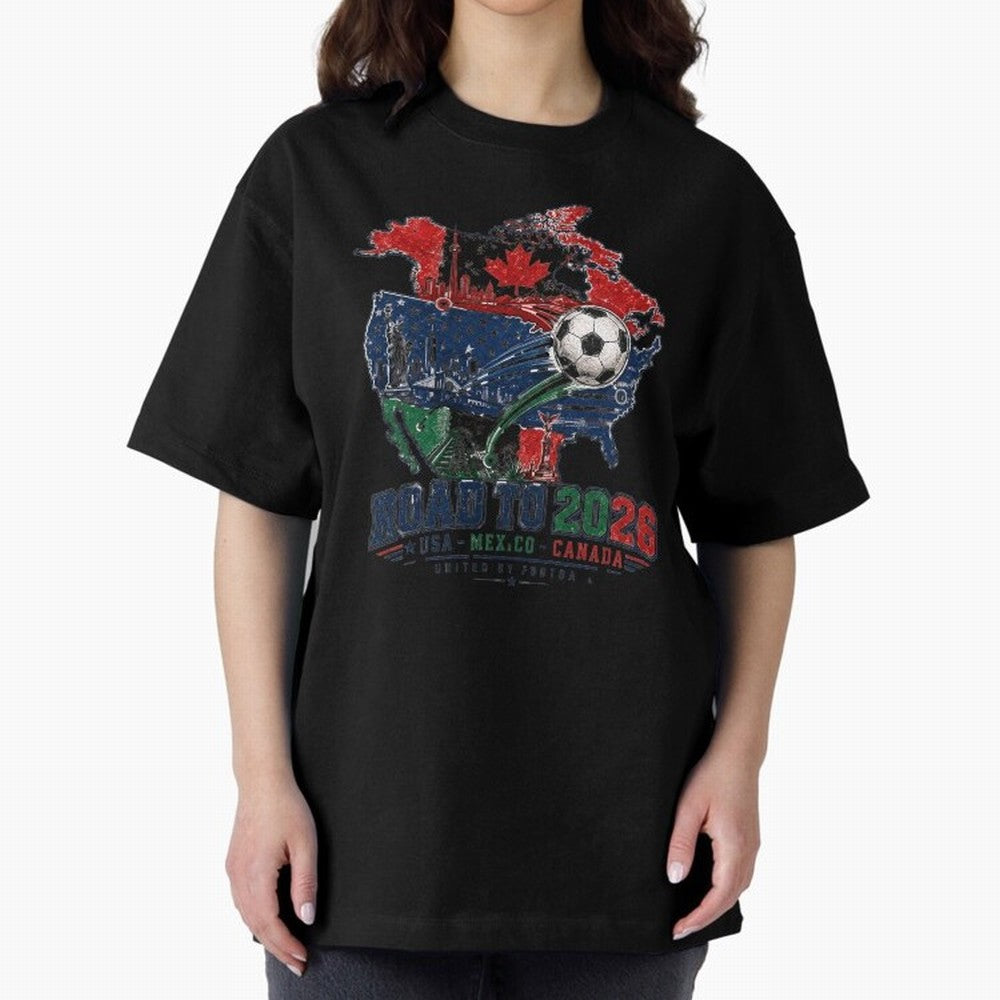 Road to 2026 USA Mexico Canada Soccer Badge Classic T-Shirt Follow FIFA World Cup 2026 Group Stage for Fans of Cristiano Ronaldo, Haaland and CR7 and Portugal, Spain and Germany, Bringing Classic Soccer Heritage, Championship Pressure, Fan Loyalty