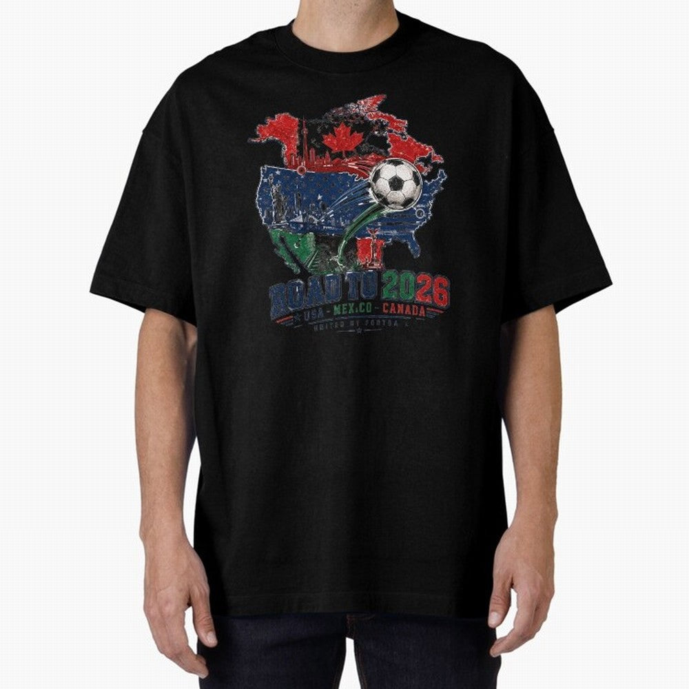 Road to 2026 USA Mexico Canada Soccer Badge Classic T-Shirt Follow FIFA World Cup 2026 Group Stage for Fans of Cristiano Ronaldo, Haaland and CR7 and Portugal, Spain and Germany, Bringing Classic Soccer Heritage, Championship Pressure, Fan Loyalty