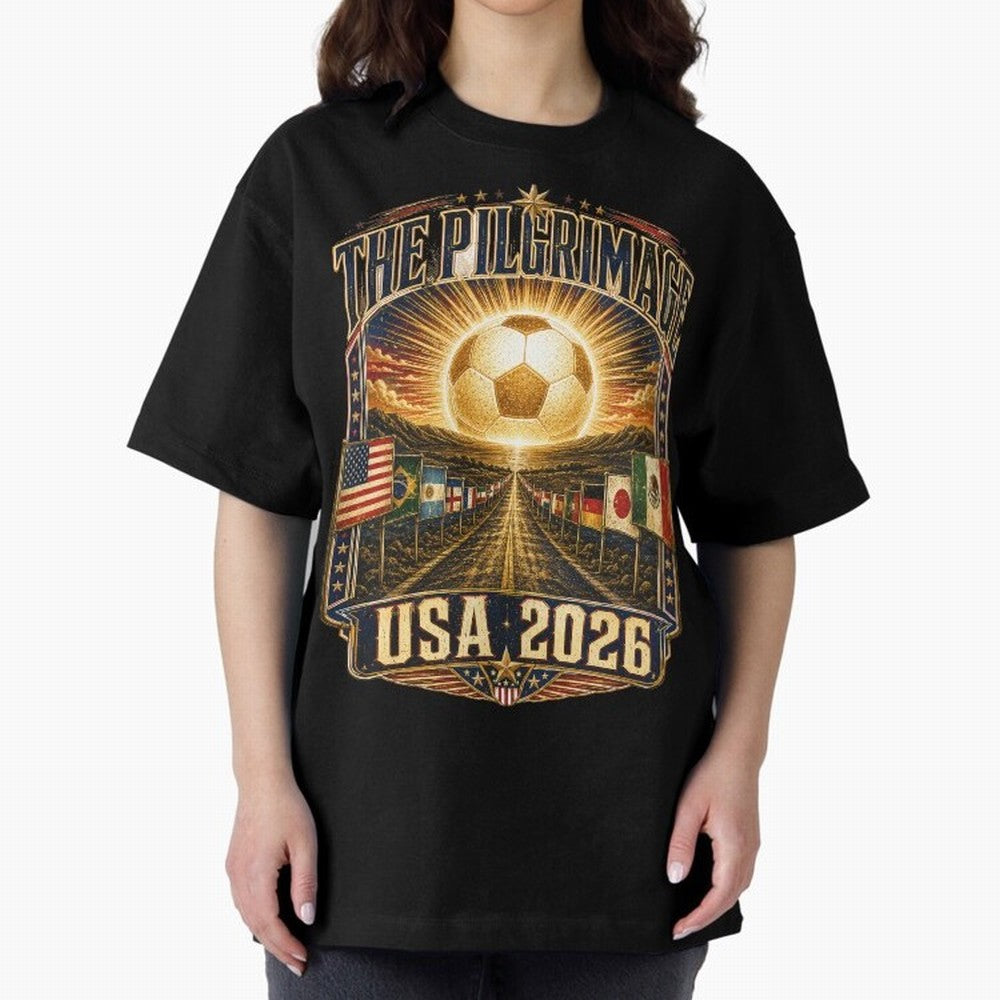 The Pilgrimage World Cup 2026 Soccer T-Shirt Classic T-Shirt Make Every Kick Count in FIFA World Cup 2026 Spirit, Featuring England and Germany, Mbappe, Worldwide Fan Energy, Dramatic Goals, Stadium Lights and Championship Celebrations; Perfect for