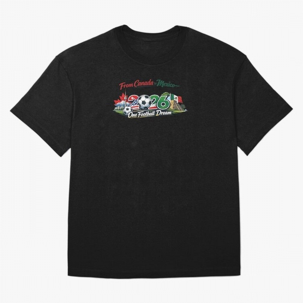 2026 Football Fan Design - North America - Three Nations One Dream Classic T-Shirt Celebrate the Biggest Stage of FIFA World Cup 2026 Group Stage Featuring Cristiano Ronaldo, France and Portugal Energy, Match Day Excitement, Supporter Culture,