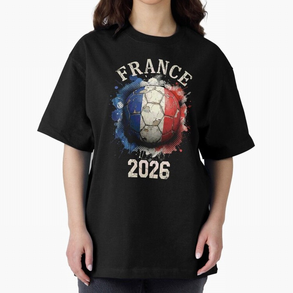 France 2026 Football Art | Vintage Tricolor Soccer Ball Splash Design Classic T-Shirt Cheer through Every Moment of the FIFA World Cup 2026 USA Canada Mexico Journey through Neymar, Haaland and Cristiano Ronaldo Highlights, Portugal Pride, Match