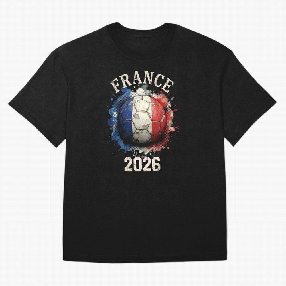 France 2026 Football Art | Vintage Tricolor Soccer Ball Splash Design Classic T-Shirt Cheer through Every Moment of the FIFA World Cup 2026 USA Canada Mexico Journey through Neymar, Haaland and Cristiano Ronaldo Highlights, Portugal Pride, Match