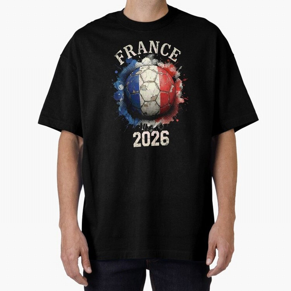 France 2026 Football Art | Vintage Tricolor Soccer Ball Splash Design Classic T-Shirt Cheer through Every Moment of the FIFA World Cup 2026 USA Canada Mexico Journey through Neymar, Haaland and Cristiano Ronaldo Highlights, Portugal Pride, Match