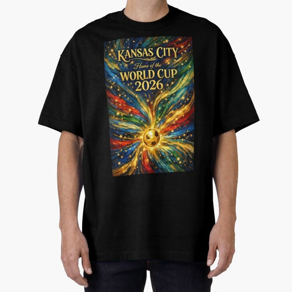 Kansas City World Cup 2026 Starburst Soccer Poster ¡ª Van Gogh Fluid Art Print Classic T-Shirt Support Your Favorite Stars during the FIFA World Cup 2026 Journey through Neymar Highlights, England Pride, Football History, Final Match Energy, Crowd