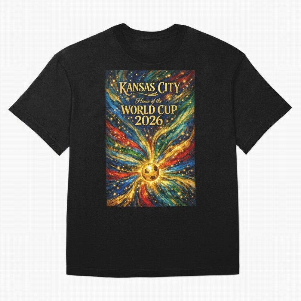 Kansas City World Cup 2026 Starburst Soccer Poster ¡ª Van Gogh Fluid Art Print Classic T-Shirt Support Your Favorite Stars during the FIFA World Cup 2026 Journey through Neymar Highlights, England Pride, Football History, Final Match Energy, Crowd
