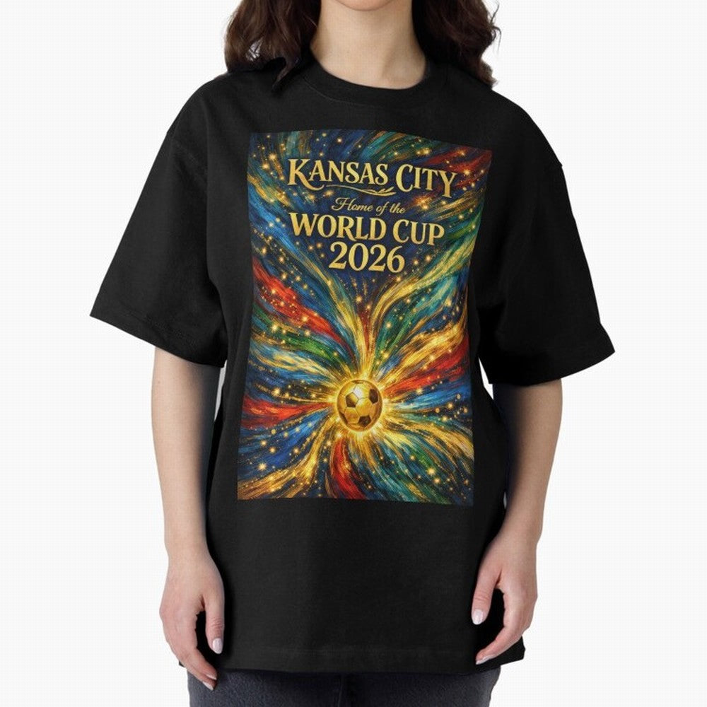 Kansas City World Cup 2026 Starburst Soccer Poster ¡ª Van Gogh Fluid Art Print Classic T-Shirt Support Your Favorite Stars during the FIFA World Cup 2026 Journey through Neymar Highlights, England Pride, Football History, Final Match Energy, Crowd