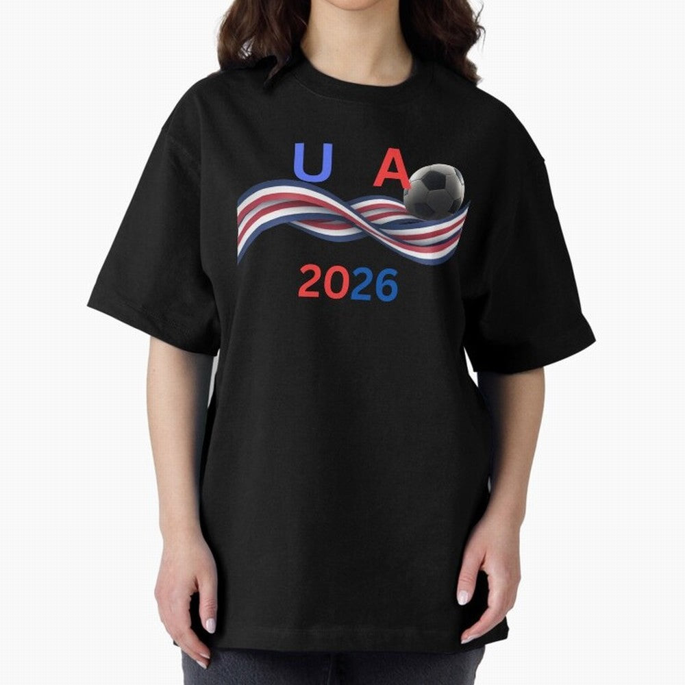 USA 2026 Soccer Ball With Waving Flag - United States Football Team Support? Classic T-Shirt Turn Every Weekend Toward FIFA World Cup 2026 USA Canada Mexico for Fans of Cristiano Ronaldo, Haaland and CR7 and England, Bringing Game Day Rituals,