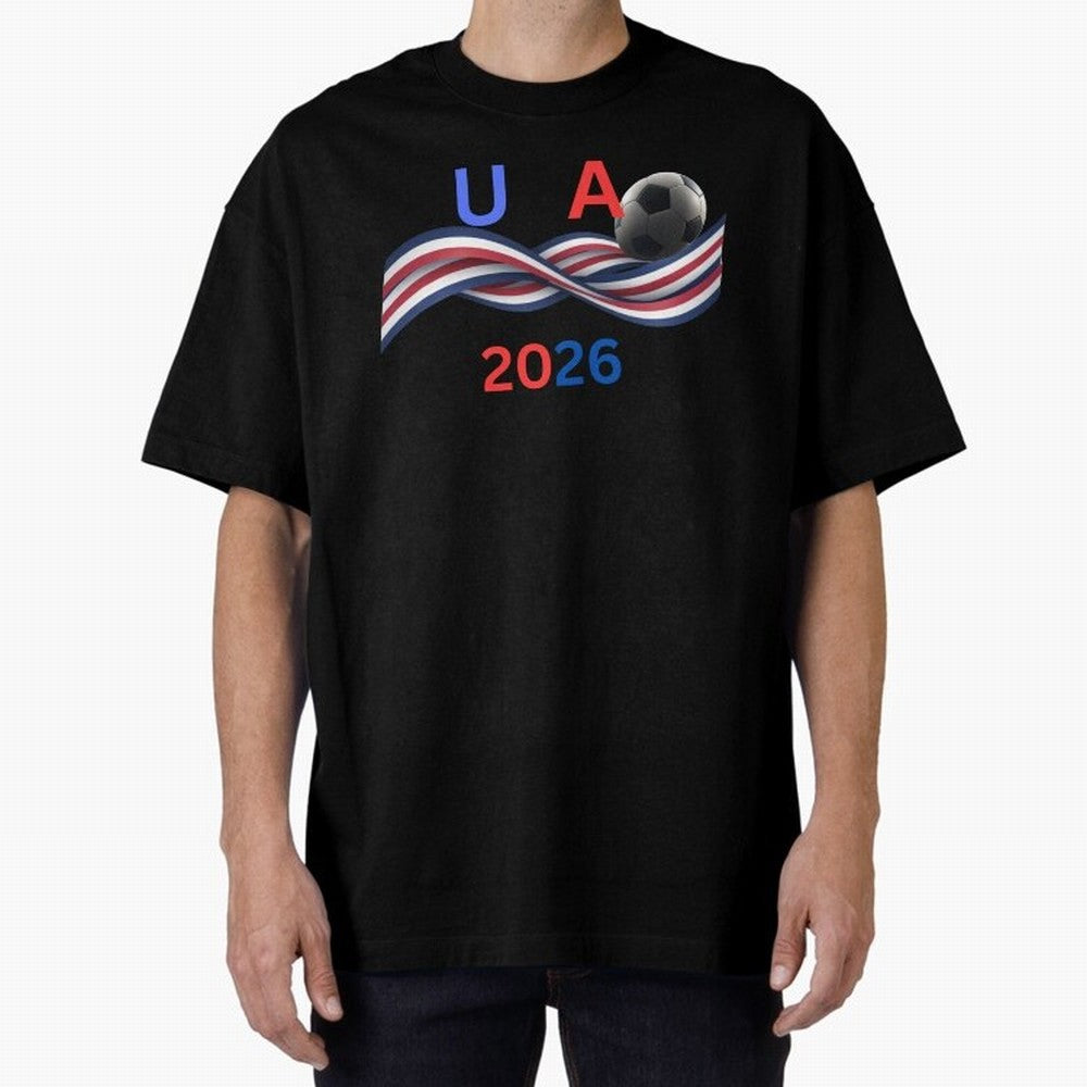 USA 2026 Soccer Ball With Waving Flag - United States Football Team Support? Classic T-Shirt Turn Every Weekend Toward FIFA World Cup 2026 USA Canada Mexico for Fans of Cristiano Ronaldo, Haaland and CR7 and England, Bringing Game Day Rituals,