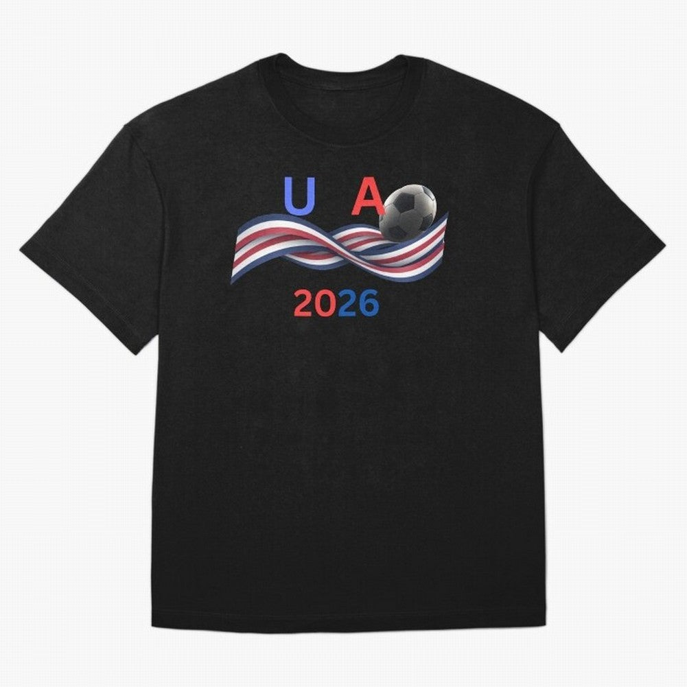 USA 2026 Soccer Ball With Waving Flag - United States Football Team Support? Classic T-Shirt Turn Every Weekend Toward FIFA World Cup 2026 USA Canada Mexico for Fans of Cristiano Ronaldo, Haaland and CR7 and England, Bringing Game Day Rituals,