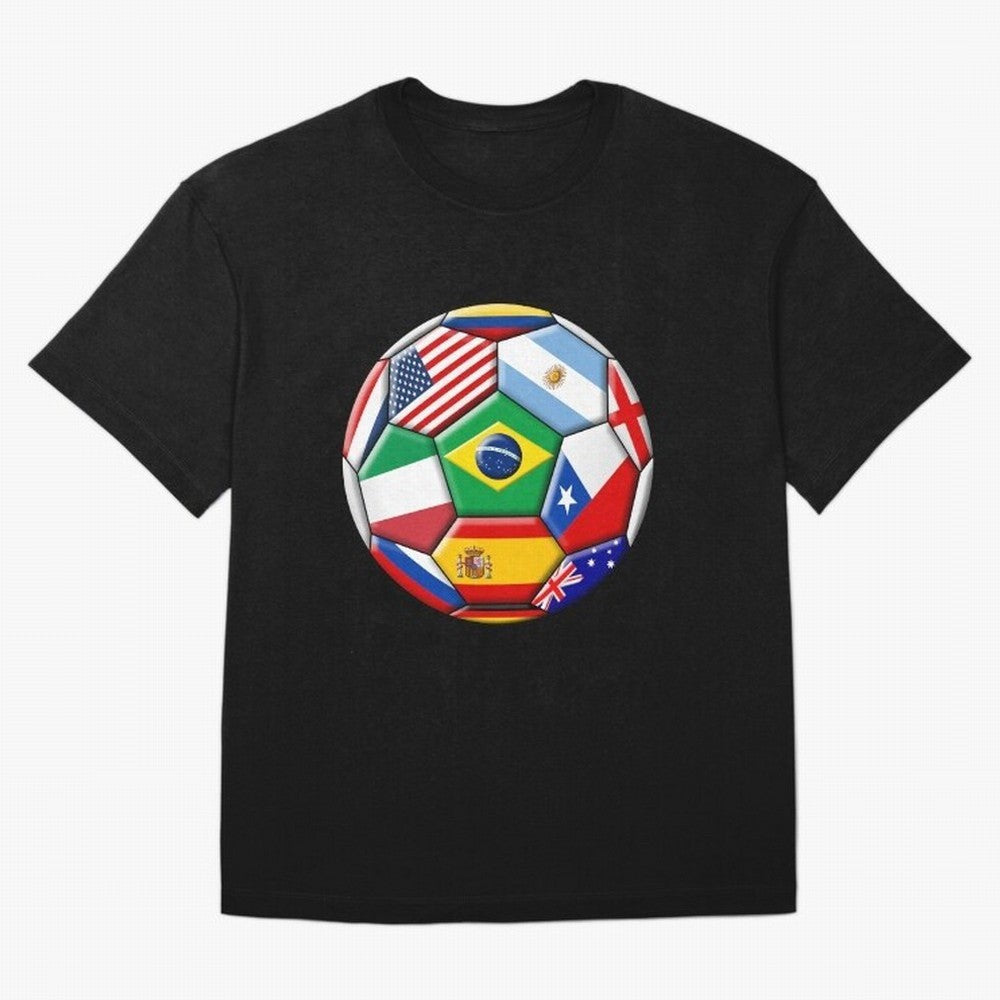 Soccer with various flags Classic T-Shirt Carry the Colors and Pride of the FIFA World Cup 2026 USA Canada Mexico Journey through Mbappe Highlights, Germany Pride, Stadium Chants, National Pride, Trophy Dreams and Unforgettable Football Memories;