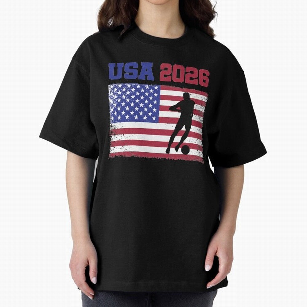 USA Soccer Fan 2026 United States American Flag Classic T-Shirt Relive the FIFA World Cup 2026 Group Stage Journey through Mbappe and Neymar Highlights, France and Portugal Pride, Fan Favorite Moments, National Team Passion, Big Match Drama and