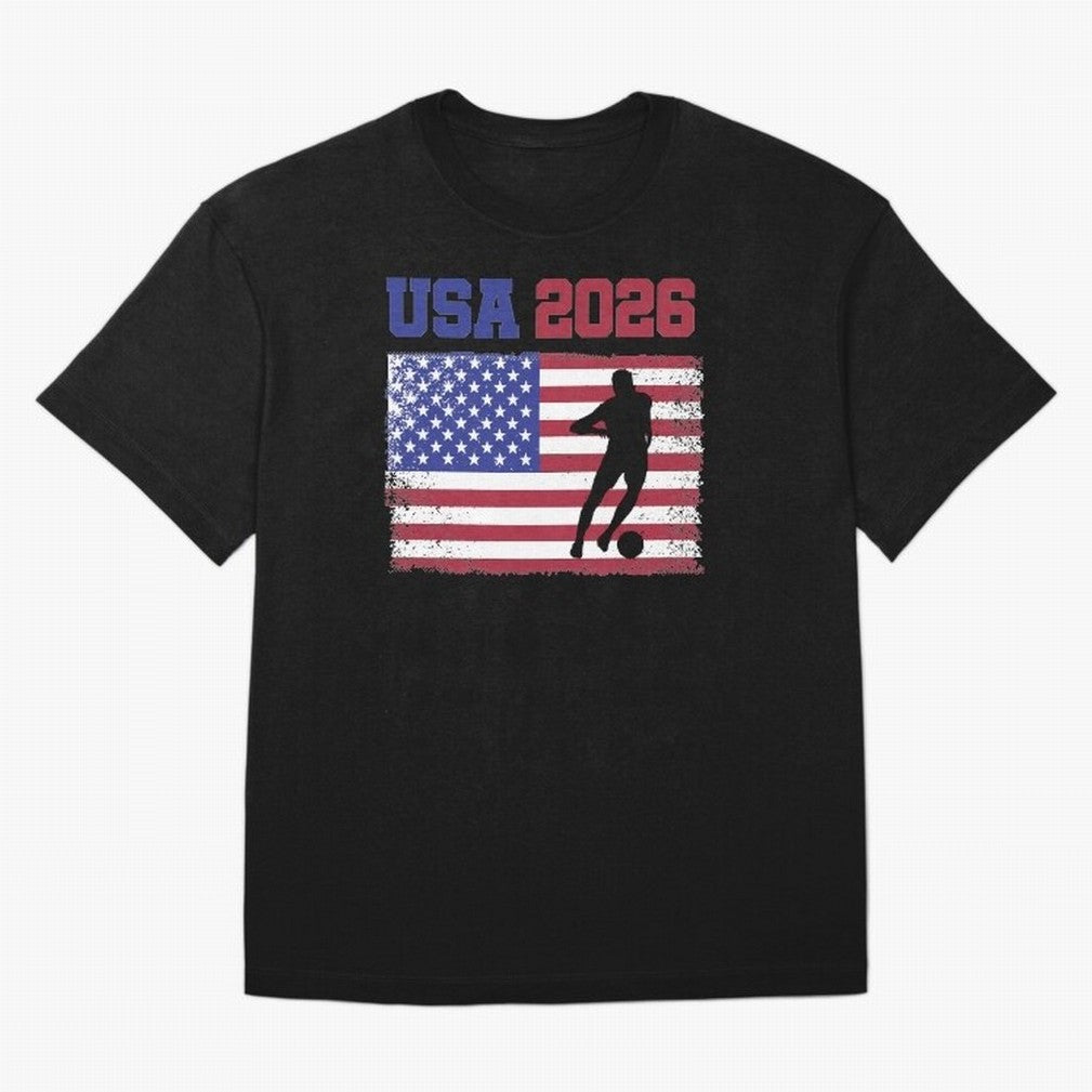 USA Soccer Fan 2026 United States American Flag Classic T-Shirt Relive the FIFA World Cup 2026 Group Stage Journey through Mbappe and Neymar Highlights, France and Portugal Pride, Fan Favorite Moments, National Team Passion, Big Match Drama and