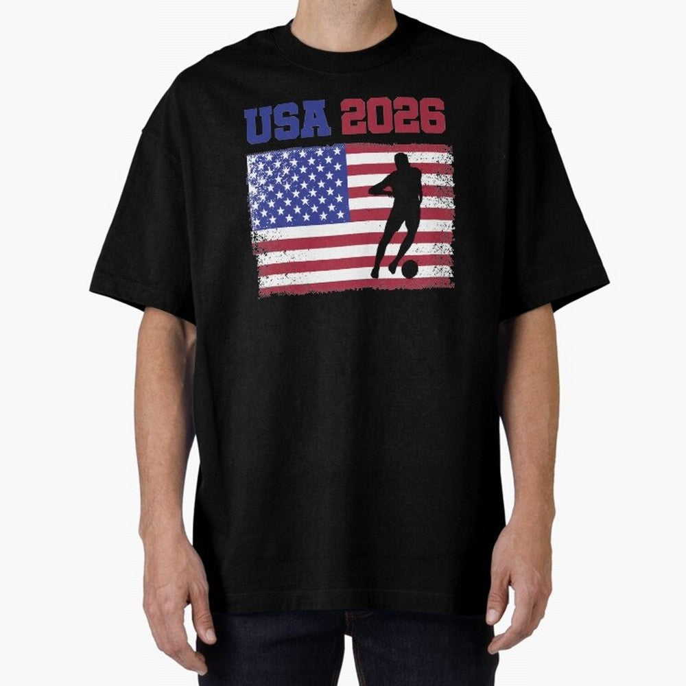 USA Soccer Fan 2026 United States American Flag Classic T-Shirt Relive the FIFA World Cup 2026 Group Stage Journey through Mbappe and Neymar Highlights, France and Portugal Pride, Fan Favorite Moments, National Team Passion, Big Match Drama and