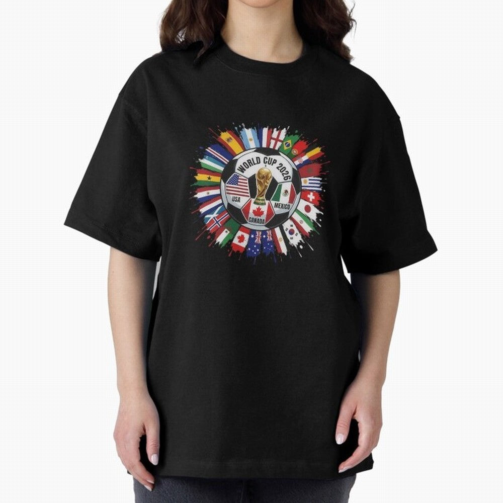 World Cup 2026 Kids, USA Mexico Canada Host Countries, International Football Flags Top, Gameday Soccer Apparel, Soccer Fan Youth Classic T-Shirt Join the Countdown to FIFA World Cup 2026 USA Canada Mexico for Fans of CR7 and Brazil, Bringing