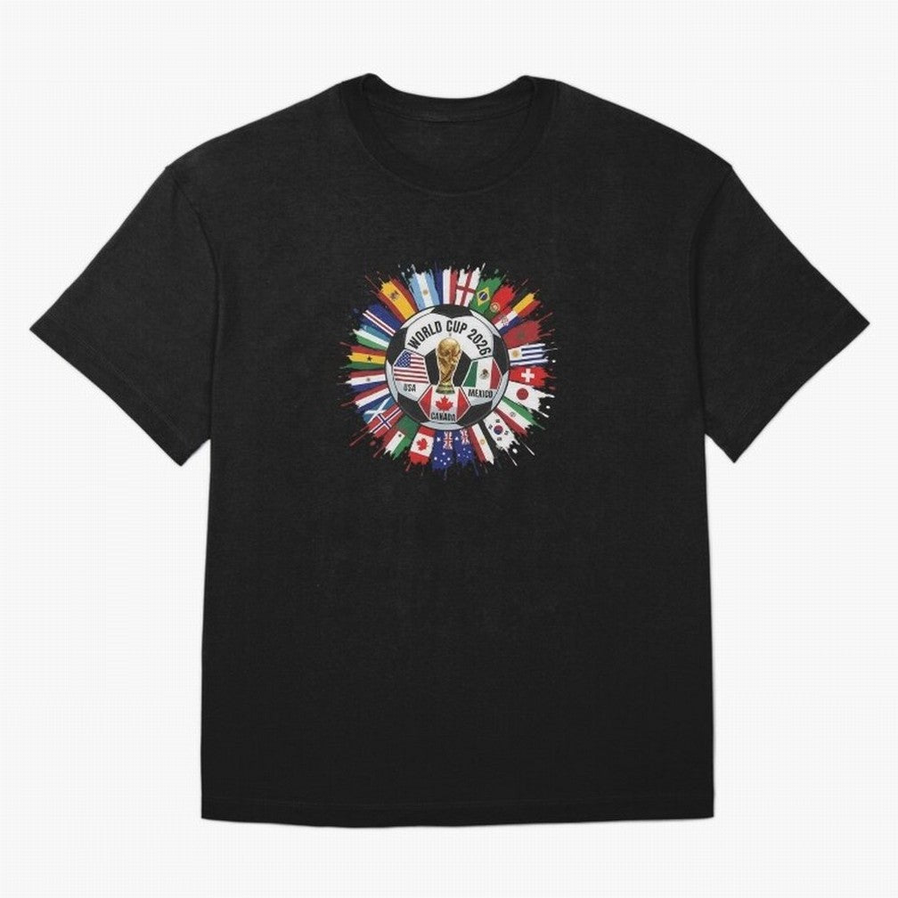 World Cup 2026 Kids, USA Mexico Canada Host Countries, International Football Flags Top, Gameday Soccer Apparel, Soccer Fan Youth Classic T-Shirt Join the Countdown to FIFA World Cup 2026 USA Canada Mexico for Fans of CR7 and Brazil, Bringing