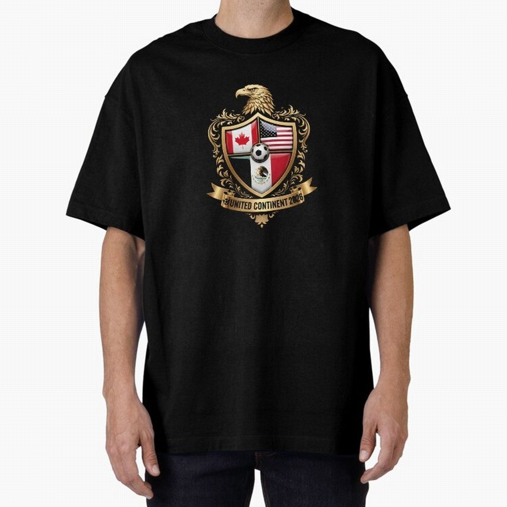 Golden Continental Eagle Soccer World Cup Crest 2026 T-Shirt_83050983 Classic T-Shirt Support FIFA World Cup 2026 USA Canada Mexico Inspired by Mbappe, Portugal Energy, Retro Football Energy, Iconic Rivalries, Trophy Chase Drama and Stadium