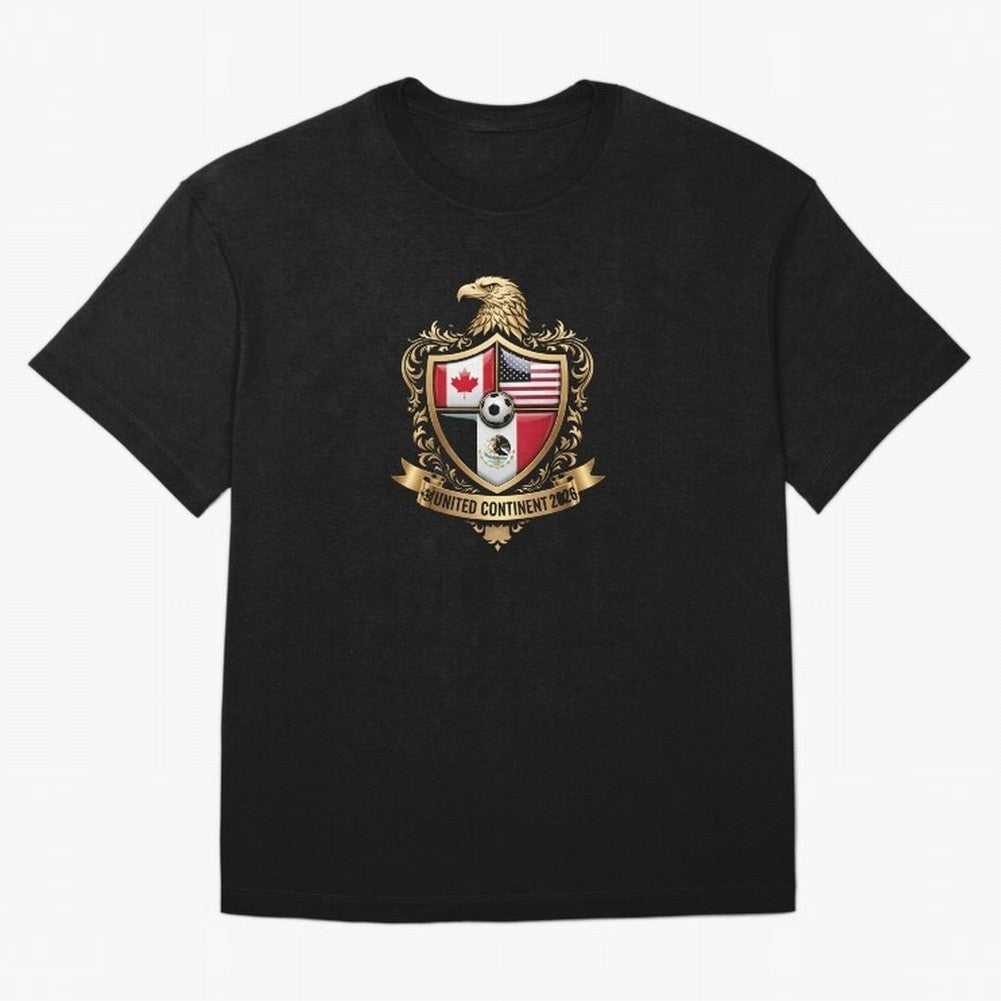 Golden Continental Eagle Soccer World Cup Crest 2026 T-Shirt_83050983 Classic T-Shirt Support FIFA World Cup 2026 USA Canada Mexico Inspired by Mbappe, Portugal Energy, Retro Football Energy, Iconic Rivalries, Trophy Chase Drama and Stadium